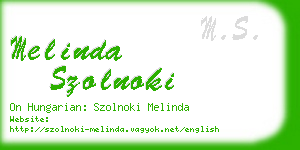 melinda szolnoki business card
